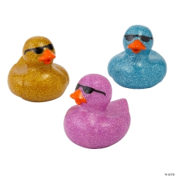 Glitter Sunglases Rubber Duckies - 12 Pk